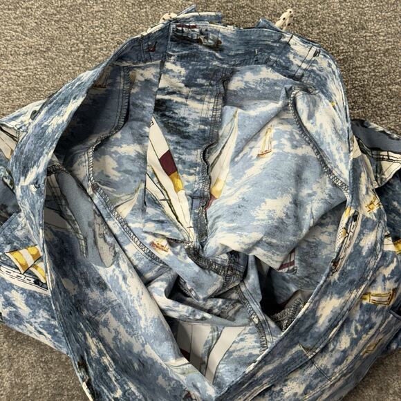 J Crew Swim Trunks 32 Sailing Boat Print Blue Nautical Beach Surf Board Shorts - Picture 6 of 7